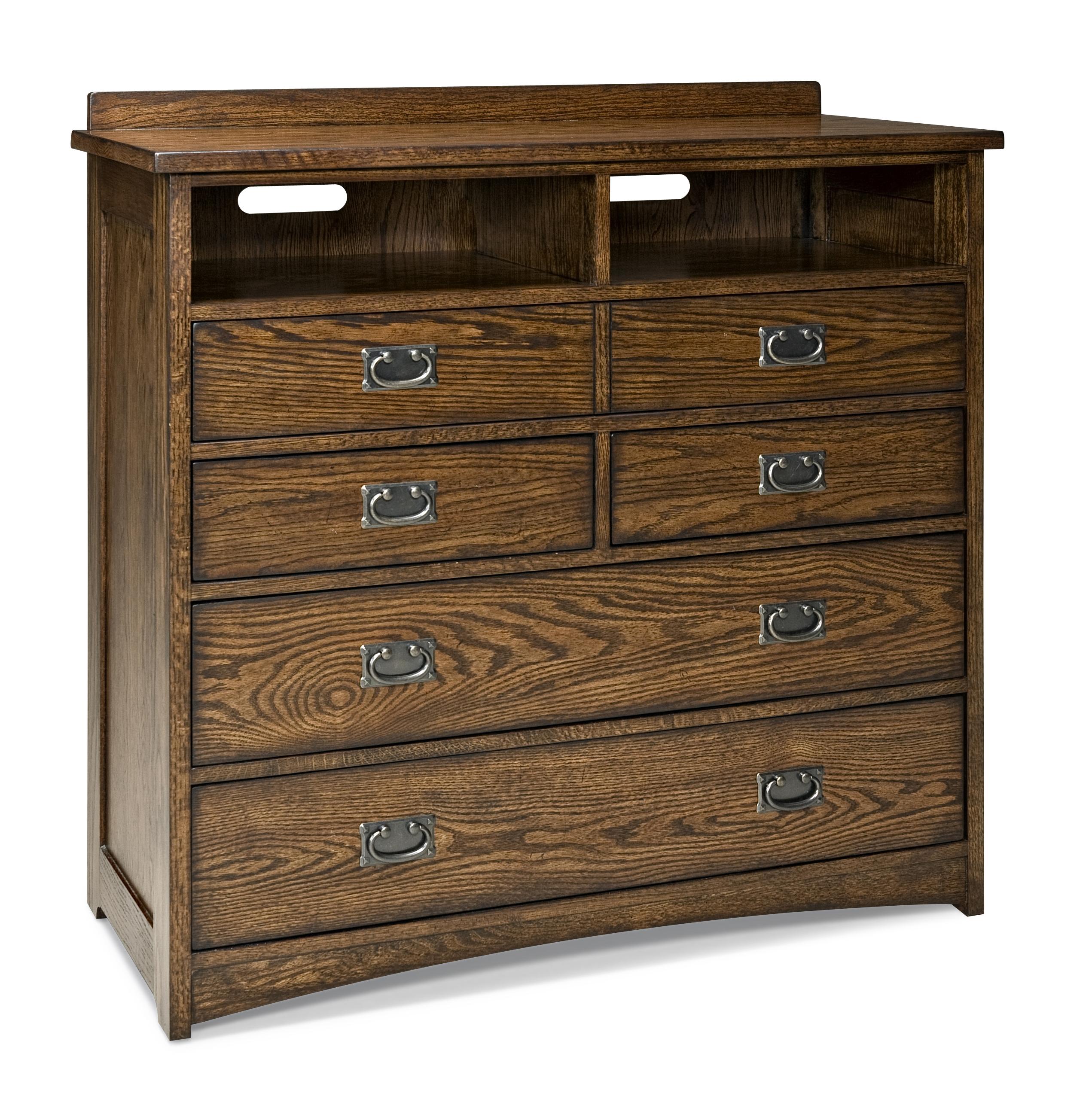 Oak Park OPBR5806MCMISC Mission Five Drawer Media Chest with Power